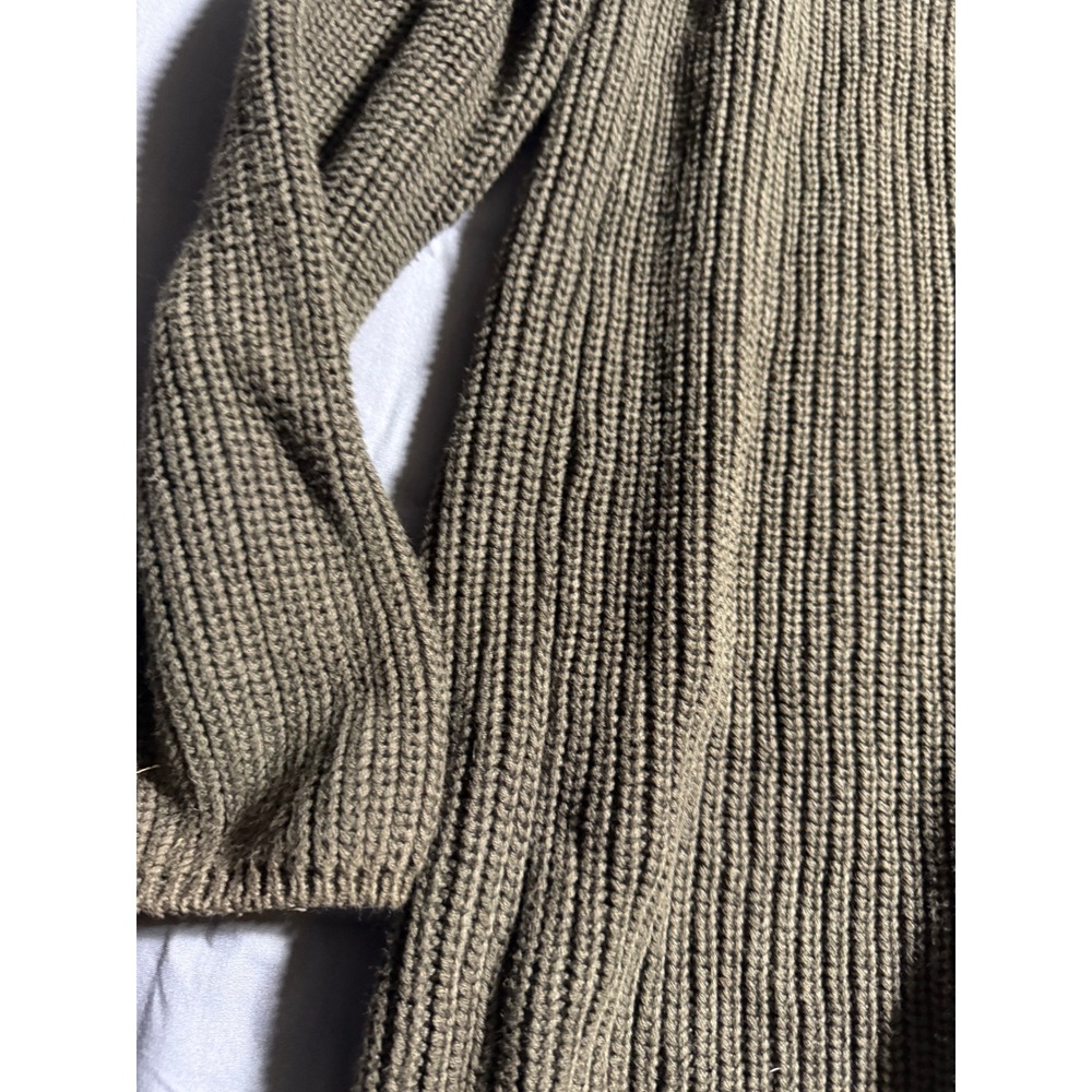 525 America Sweater Womens Medium Olive Green brown Open Back Shaker Knit Raglan
